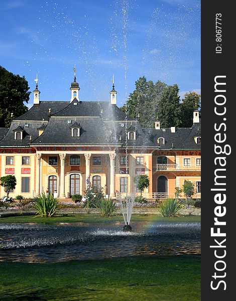 The Mountain Palace is part of the historical castle Pillnitz in Saxony, Germany. The Mountain Palace is part of the historical castle Pillnitz in Saxony, Germany.