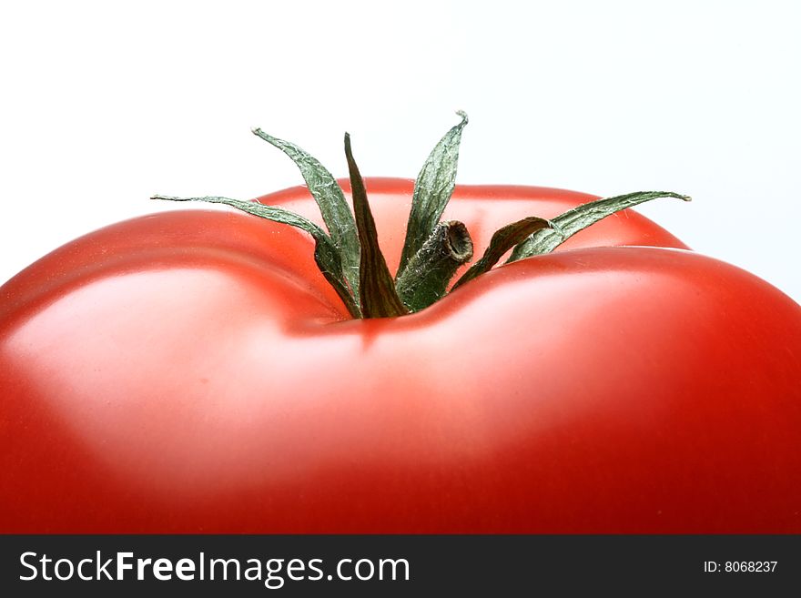 Close up of tomato taken in studio