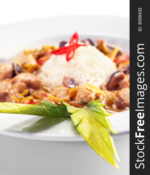 Braised Chicken Slice With Rice Heap