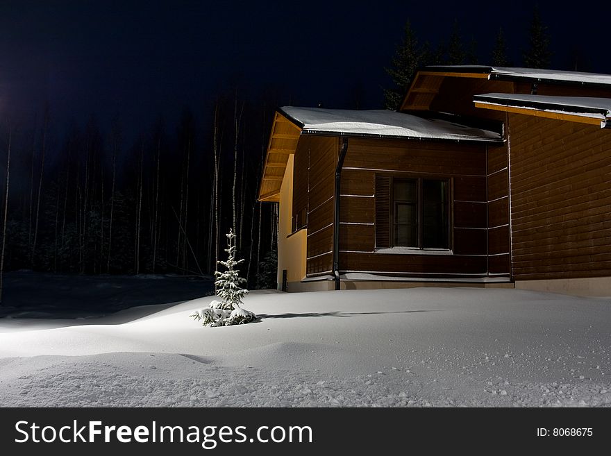 Winter Cottages In The Evening