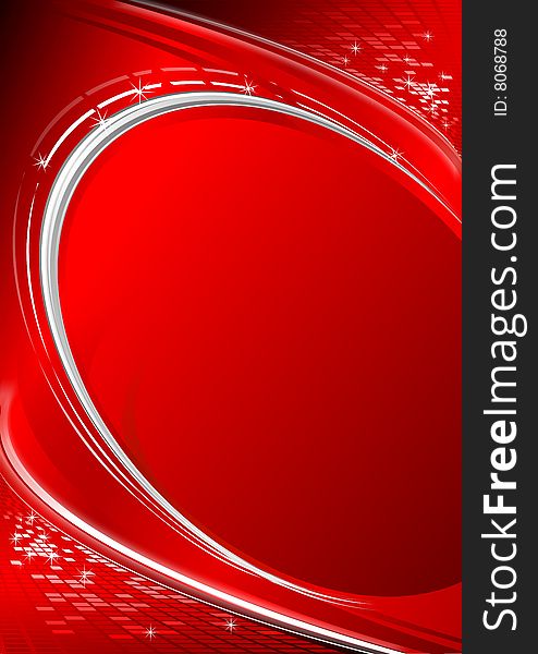 Abstract red background with a dynamic bright lines