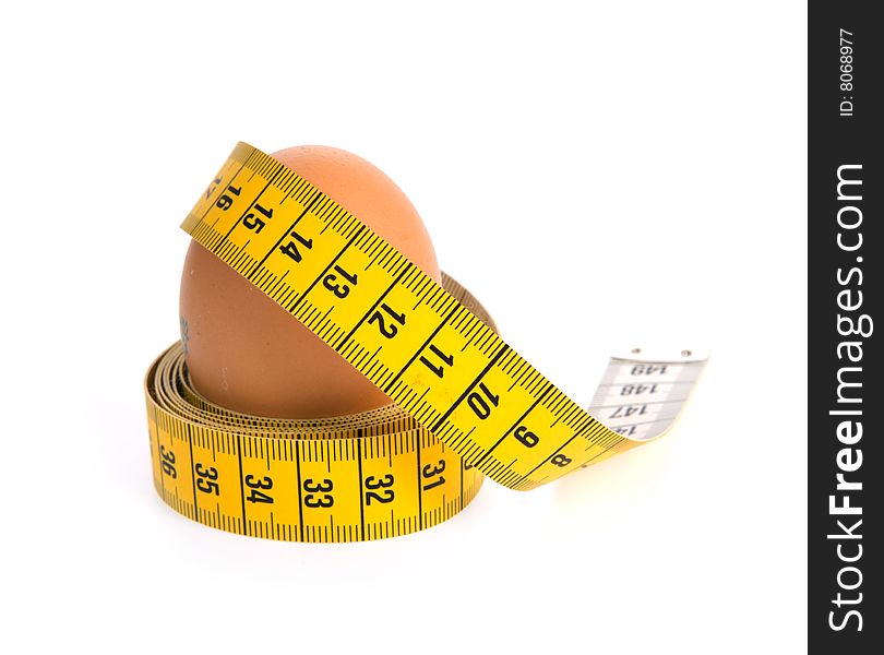 Egg with meter on white. See portfolio for similar