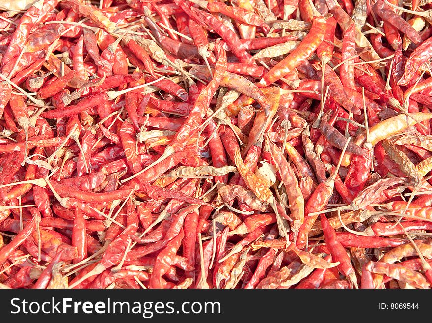 Dried red hot chilly.