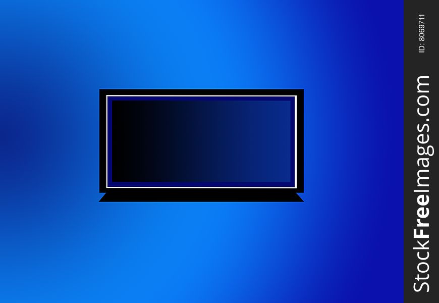 Plasma tv isolated on blue