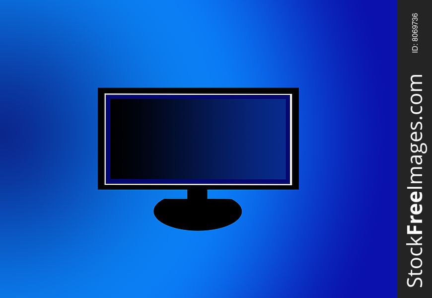 monitor plasma isolated on blue