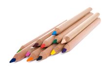 Pencils On White Background Royalty Free Stock Images