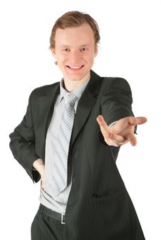 Businessman Gives Hand Royalty Free Stock Photography Businessman Gives Hand Royalty Free Stock Photography