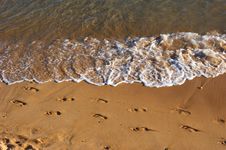 Footprints On The Beach Stock Photography Footprints On The Beach Stock Photography