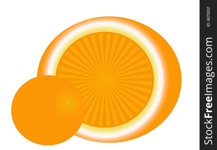 orange oranges isolated on white