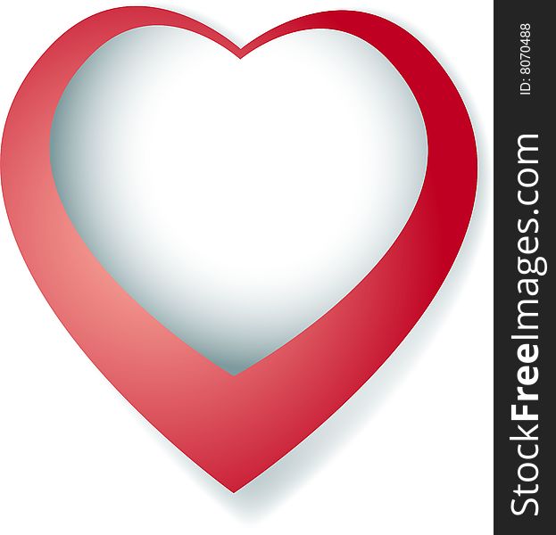 Valentine heart on white background in s. Valentine heart on white background in s