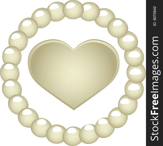 Vector illustration - heart in terms of pearl. Vector illustration - heart in terms of pearl