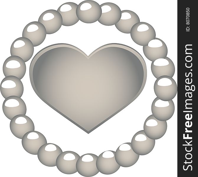 Vector illustration - heart in terms of pearl. Vector illustration - heart in terms of pearl