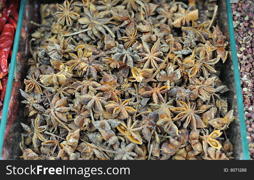 In the market sells spice star anise