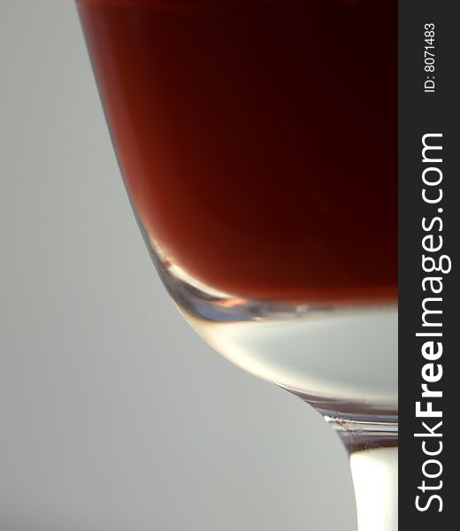 Closeup of glass red wine.