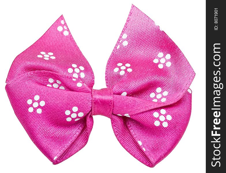 Pink festal bow isolared on white background. Pink festal bow isolared on white background