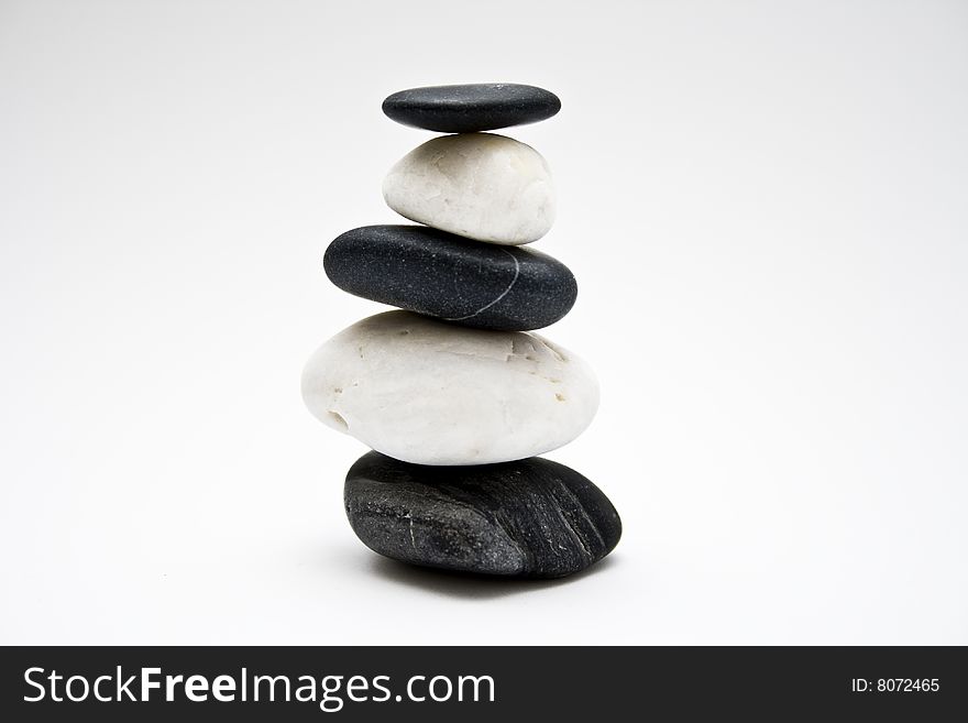 Five stones on the white background. Five stones on the white background.