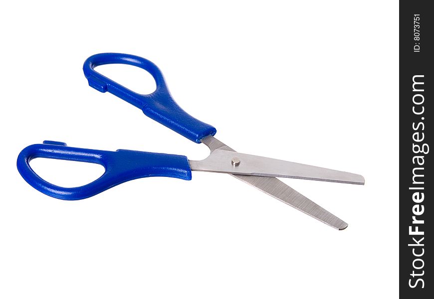 A pair of scissors isolated on a white background.