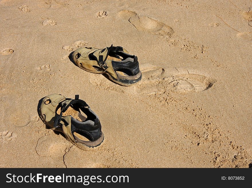 Sandals on a beach in Knysna - South Africa
