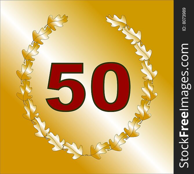 Gold 50th Anniversary Card