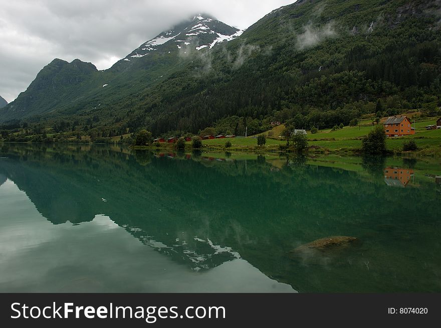 Reflection on water, Nord fjord, Norway