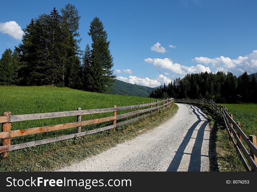 Alpine countryside road near Mauterndorf in Austria. Alpine countryside road near Mauterndorf in Austria