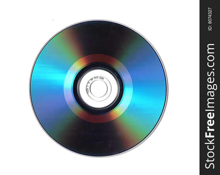 Dirty CD isolated on white. Dirty CD isolated on white