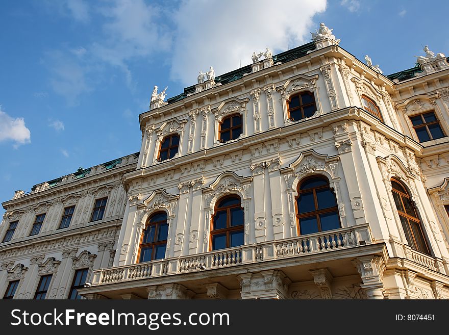 Facade Of Belvedere Palace In Vienna
