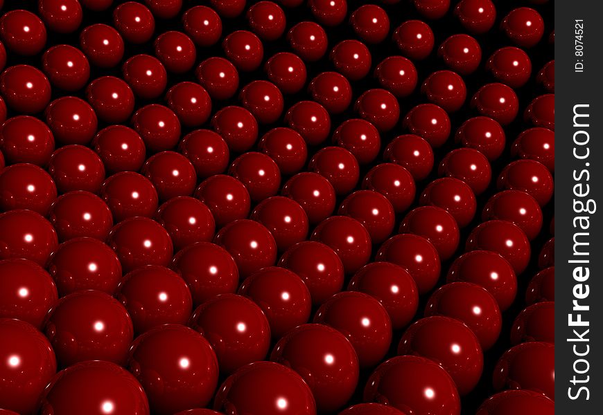 Background with red reflective balls