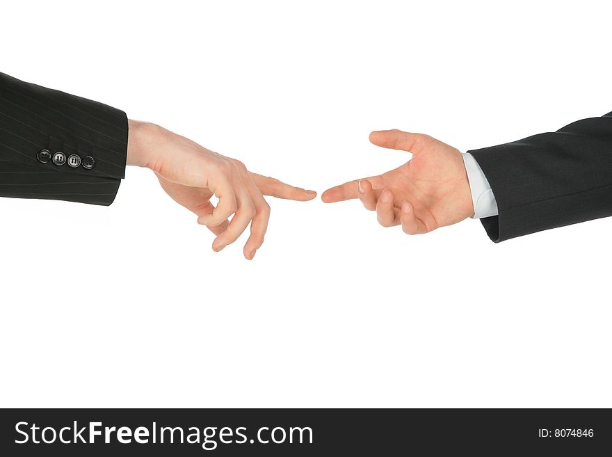 Business hands, touching by fingers