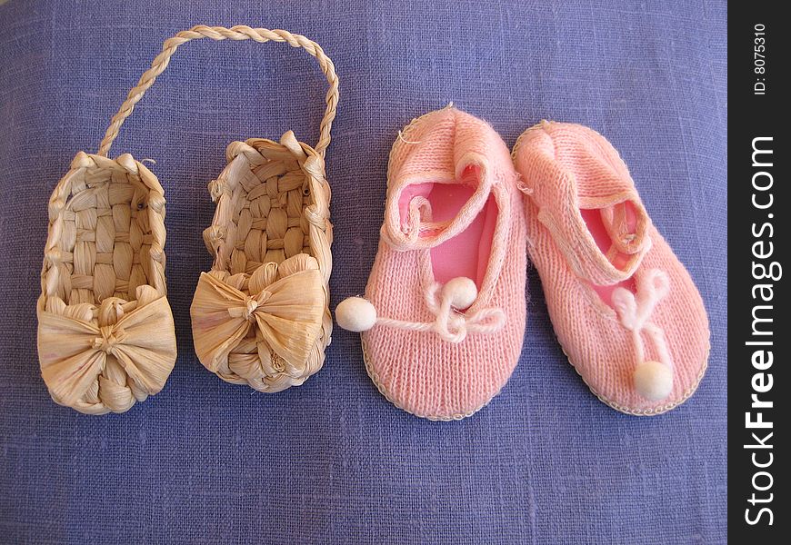 Small shoes for baby.  Ancient and new