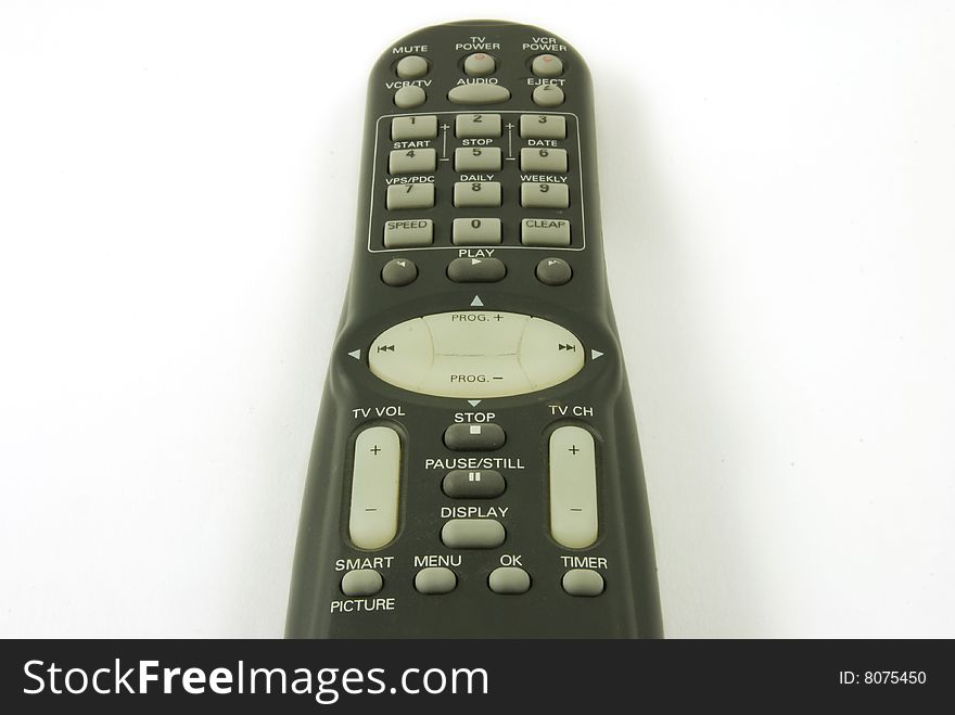 Isolated television remote control with number pad. Isolated television remote control with number pad