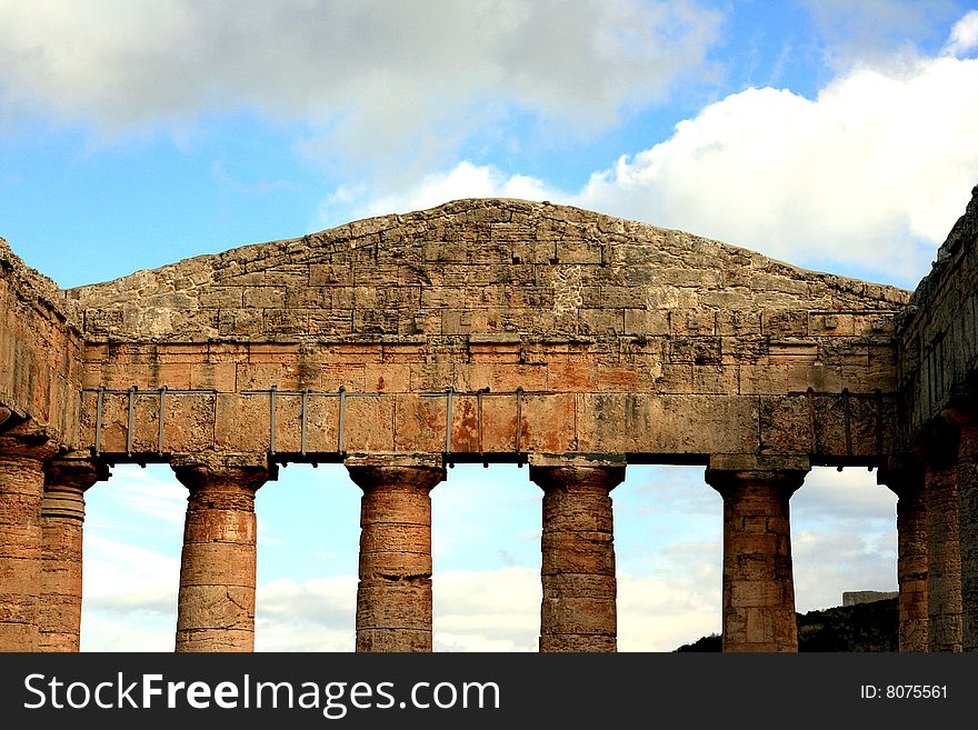 Greek temple columns, Sicily