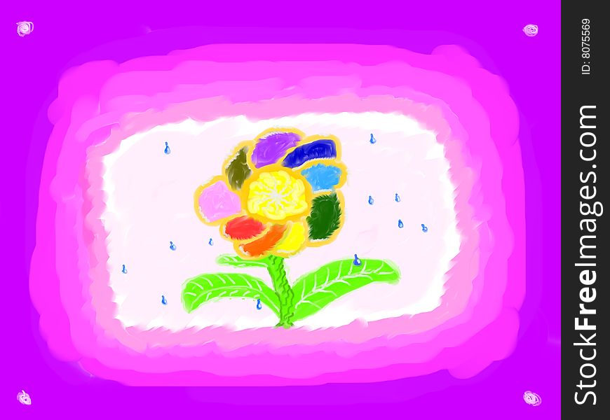 Child' s picture of flower