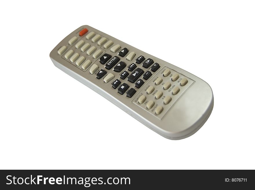 Silver remote controller isolated on white