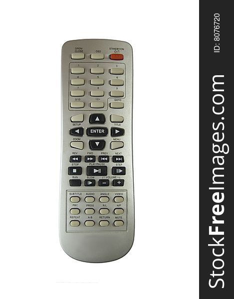 Silver remote controller isolated on white. Silver remote controller isolated on white