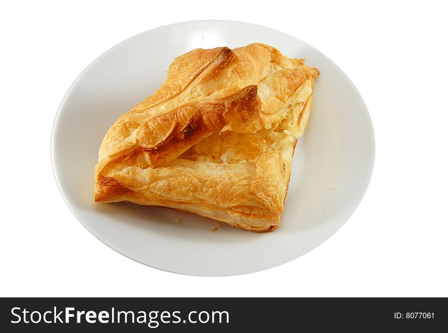 Baked yeast with cheese on a plate