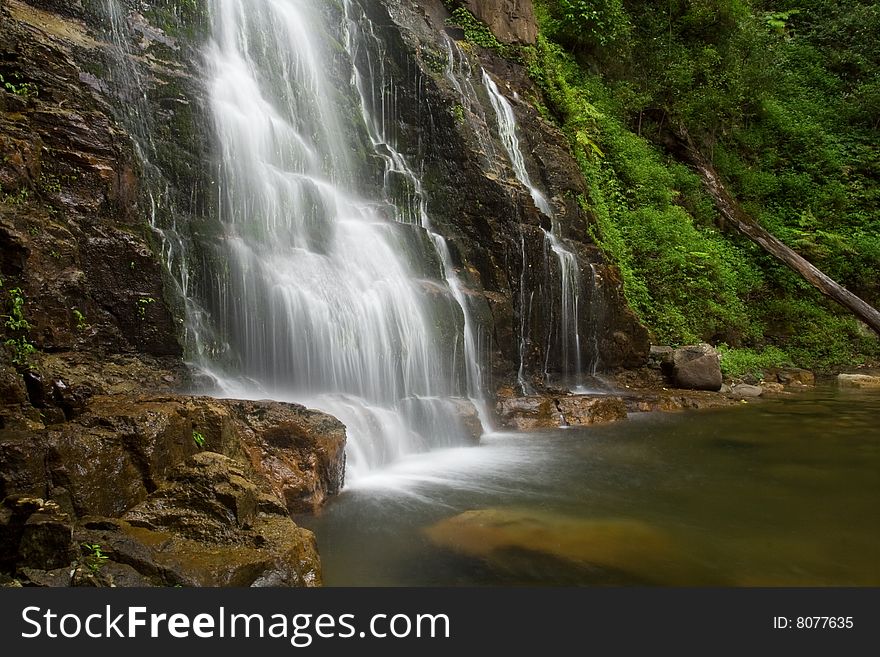 Beautiful misty waterfall