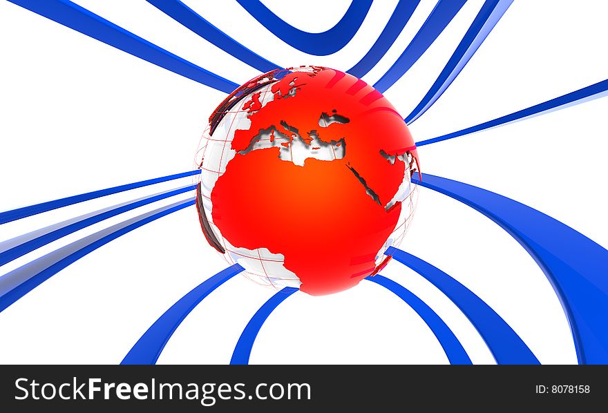 3D Rendered illustration of an earth globe. 3D Rendered illustration of an earth globe