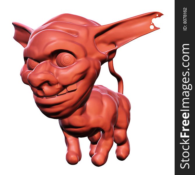 3D rendered illustration of an evil caricature head with an animal body symbolizing sinful smiling wickedly. 3D rendered illustration of an evil caricature head with an animal body symbolizing sinful smiling wickedly