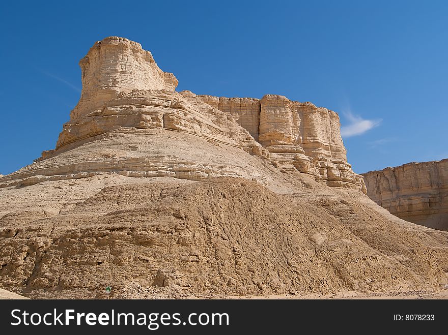 Eroded rocks Perazim canyon. Judean Desert nature reserve, Israel.