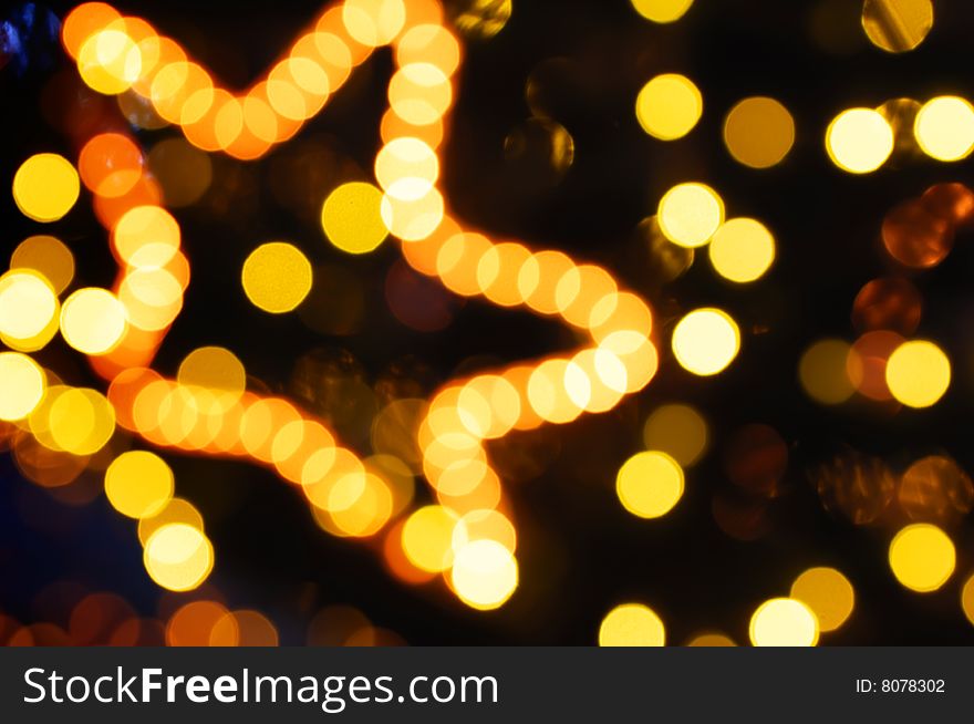 Holiday lights out of focus