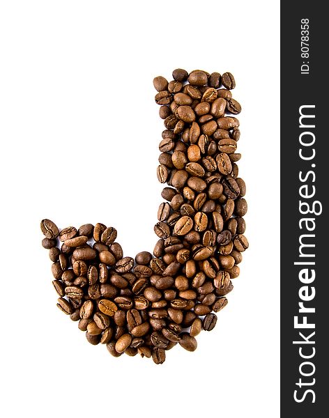 Letter from coffee beans for your design. Letter from coffee beans for your design