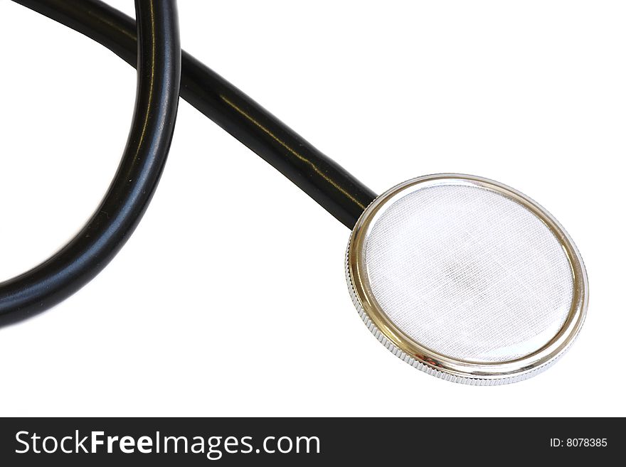 Detail of stethoscope isolated on the white background