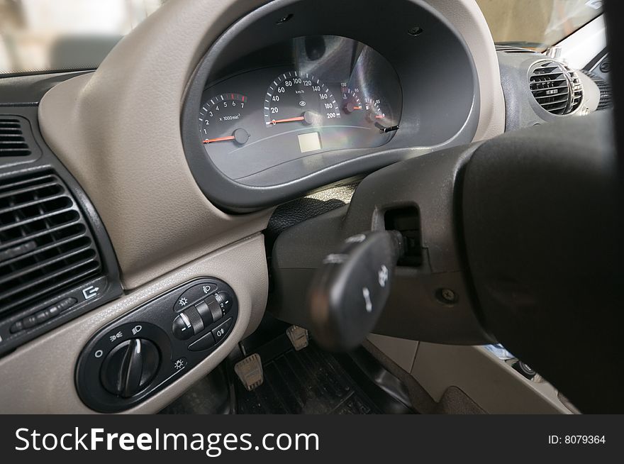 Monitors and the control in a cabin of the modern car the house-keeper of a class. Monitors and the control in a cabin of the modern car the house-keeper of a class.