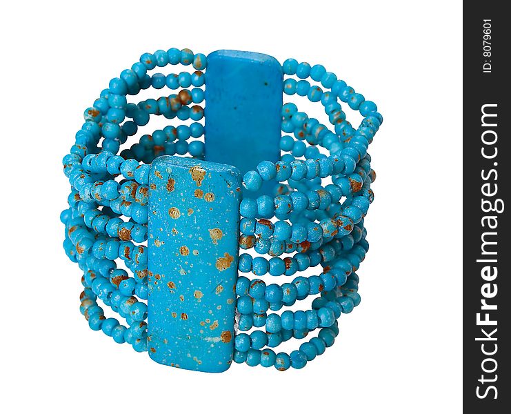 Woman fashion isolated blue bracelet