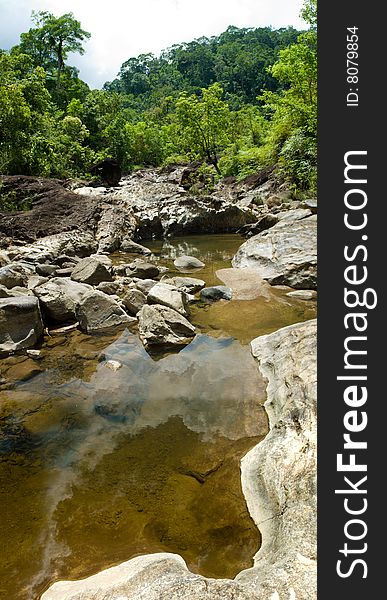 Stony brook in the forest, Phuket, Thailand