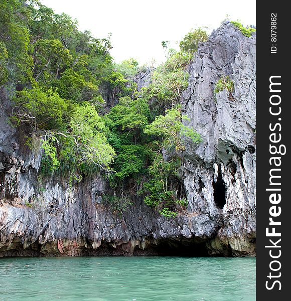 Lagoon island rock in Thailand