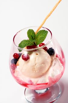 Dessert - Ice Cream And Fresh Berries Stock Image