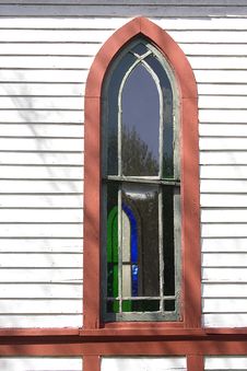 Country Church Window In Indiana Royalty Free Stock Images