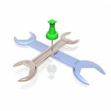 Two Color Metal Wrench Royalty Free Stock Photo